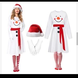 Festive Snowman Costume - White and Red